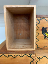 Load image into Gallery viewer, Vintage &quot;Woodpecker Wood Ware&quot; Hand Painted 4 Piece Stacking Cannister Set